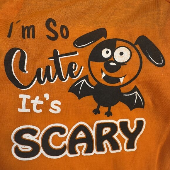 Novelty Pet Halloween Tee Medium "I'm So Cute Its Scary" Orange Dog Costume NEW - Picture 2 of 9